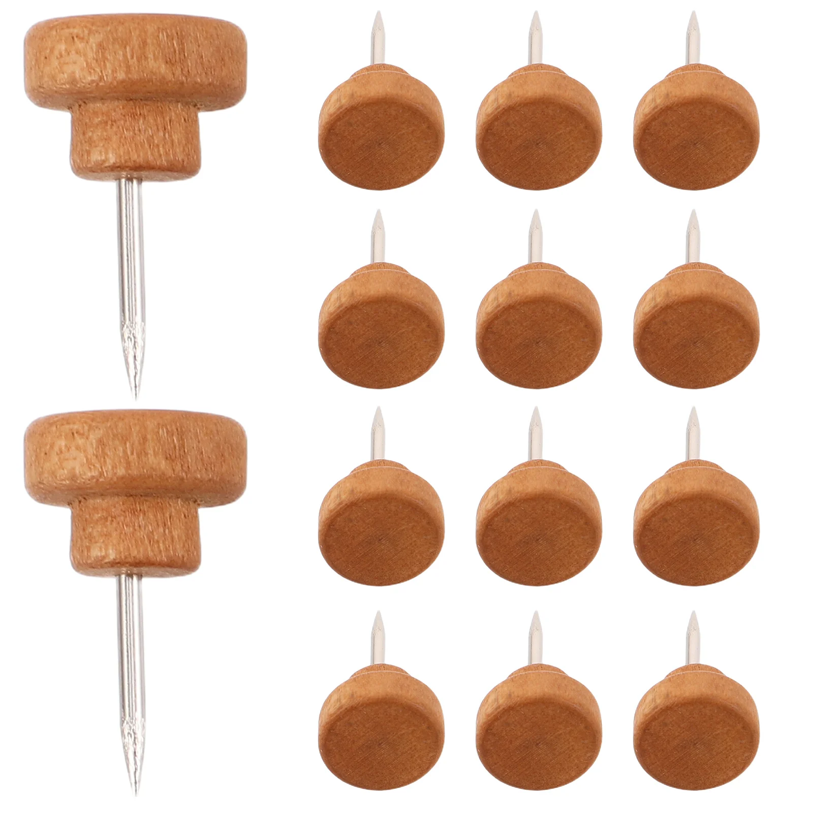 

100 Pcs Wooden Flat Head Thumbtack Office Supplies Marking Tacks Cute Decorative Pin Picture Hanging Push Pins Bulletin Board