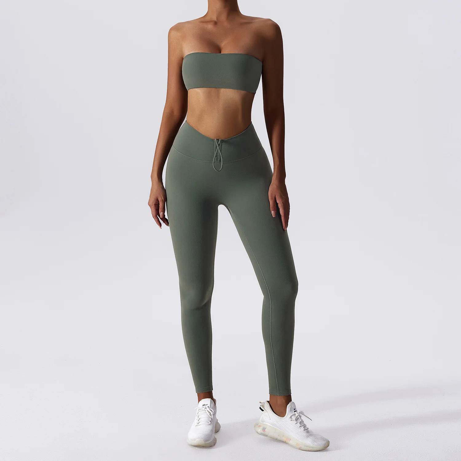 Conjunto de ioga de 2 peças para mulheres, leggings de cintura alta, sutiã esportivo, agasalho feminino, treino de ginástica, roupas push up