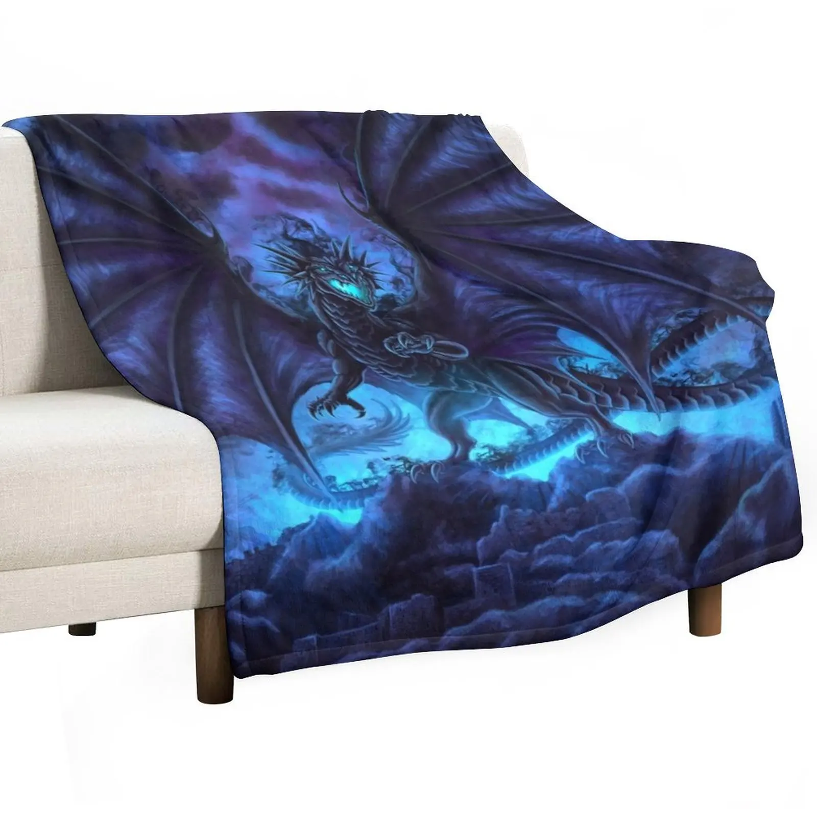 

Shadow Dragon Throw Blanket Single heavy to sleep Blankets For Sofas Giant Sofa Blankets