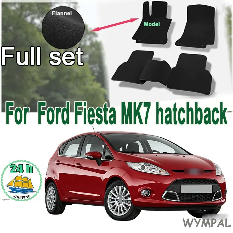 

Car velour mats front for Ford Fiesta MK7 hatchback (2011-2017) -Black Stylish Odorless Flame retardant