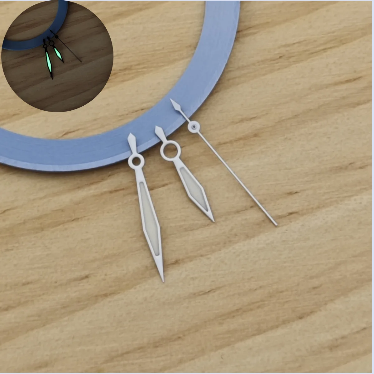 Grande agulha de espada triângulo, relógio modificado, verde luminoso, cor, NH35, tamanho de 13