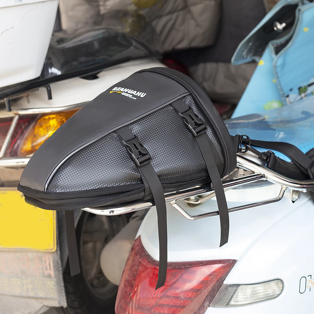 

Multifunctional Crossbody Bag Large Capacity Wear Resistant Motorcycle Tail Pack Backpack for Electric Motor Car Bike