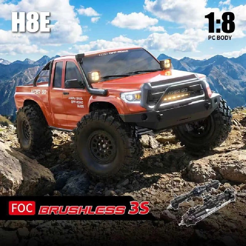 MJX H8E RC Car 1/8 Full Scale Sensored Brushless Pickup Truck Off Road Climbing Remote Control Model For Adult Hobby Enthusiasts