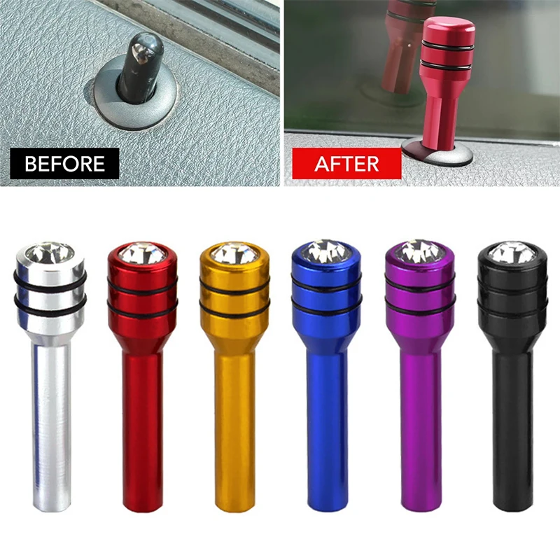 Aluminum Alloy Crystal Car Door Lock Pins Screw Knob Lock Pin for Volkswagen VW Polo Golf Passat CC Beetle Bora Transporter New