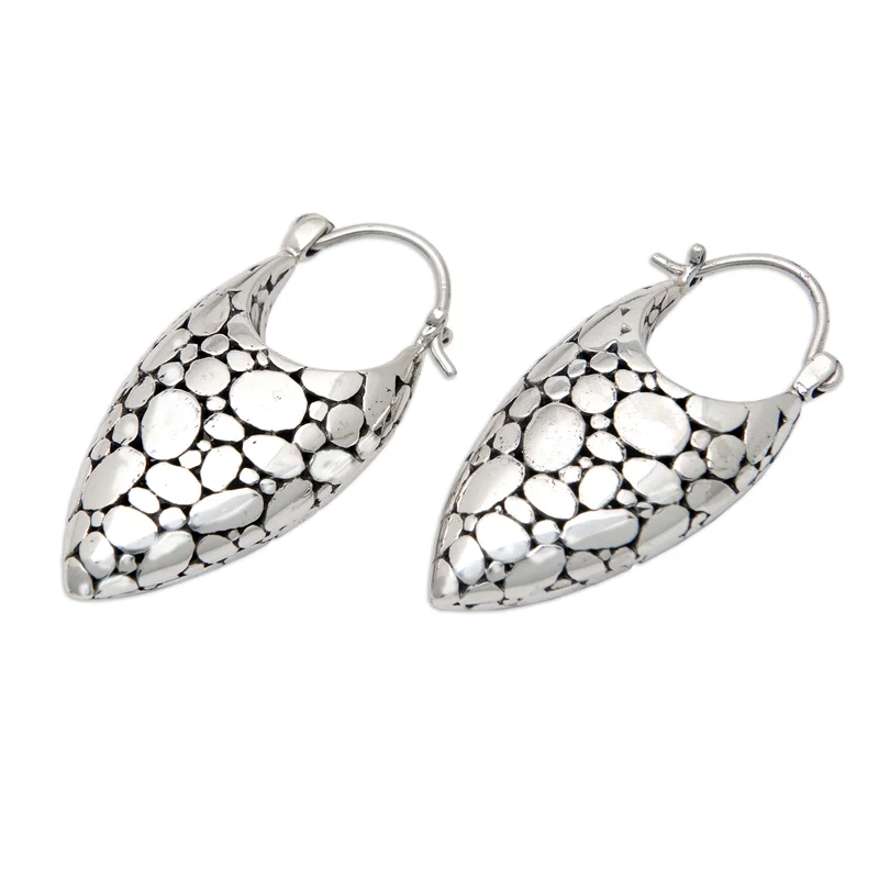 Retro Geometric Metal Mesh Earrings For Women Girls New Trend Hoop Ear Jewelry Gift