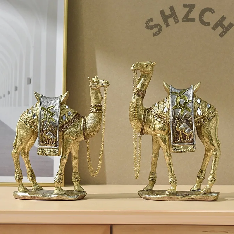 European Camel Statuette Ornament Bedroom Tabletop Accessories Handmade Resin Crafts Bedroom Home Decorations
