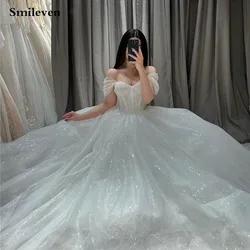Smileven Shiny Glitter Wedding Dress  Off The Shoulder Corset Bride Dresses Robe De Mariee Wedding Gowns 2023