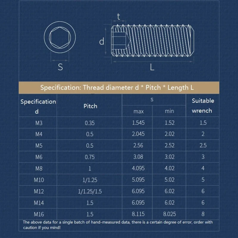 M3 M4 M5 M6 M8 M10 M12 M14 M16 304 Stianless Steel Fine Thread Grub Screw Flat Point Set Screw End Grub Headless Bolt