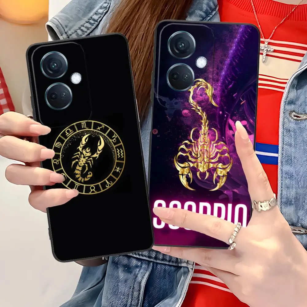 الذهبي العقرب قضية الهاتف المحمول ل ممن لهم رينو 14 13 12 11 10 9 8 7 6 5 F T Pro 5G غطاء الطباعة الملونة غطاء فاخر جميل #3