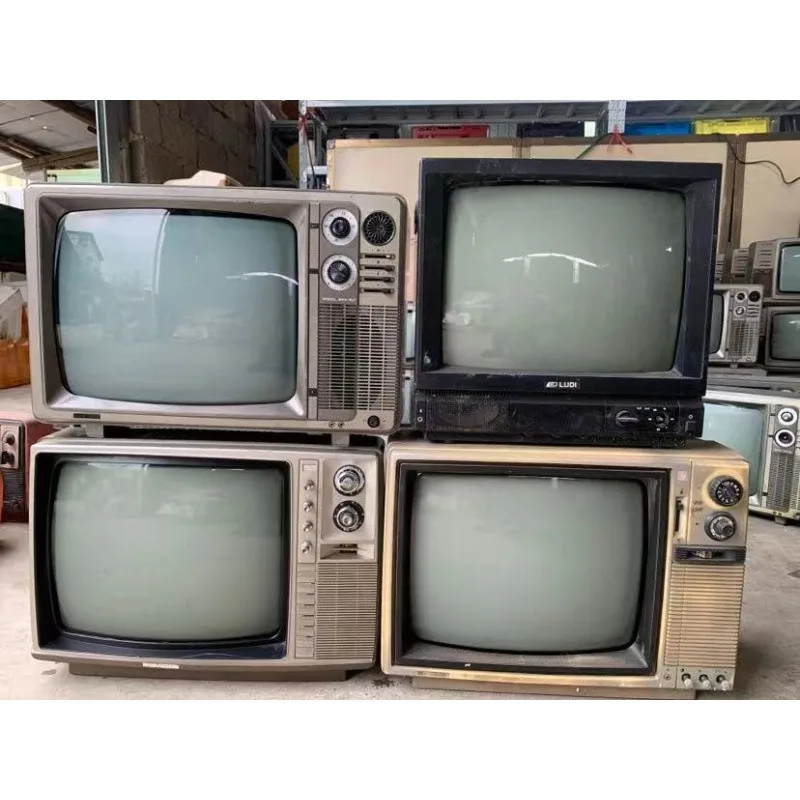 Vintage TV black and white TV, retro nostalgic collection ornament photography props