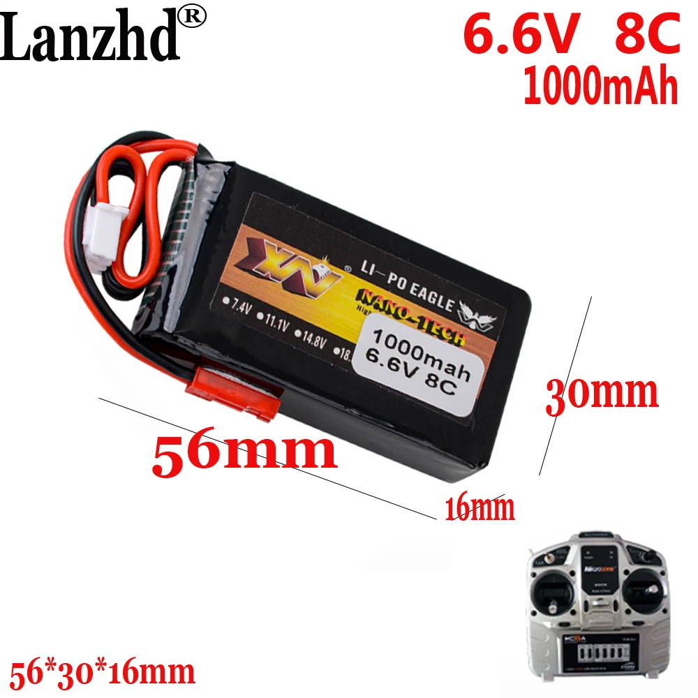 

Lifepo4 1000mAh 8C 6.6V lithium iron battery For Mike MC6B 4PX 14SG 4PV 4PLS aircraft model remote control batteries