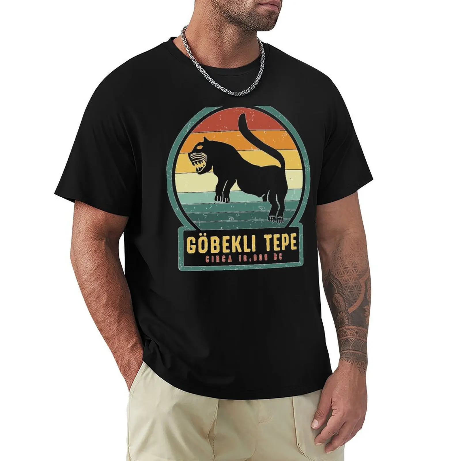 

Gobekli Epe Lion Large Cat Ancient Megalithic Structure T-Shirt summer top plus size tops rapper graphic tees Men's t shirts