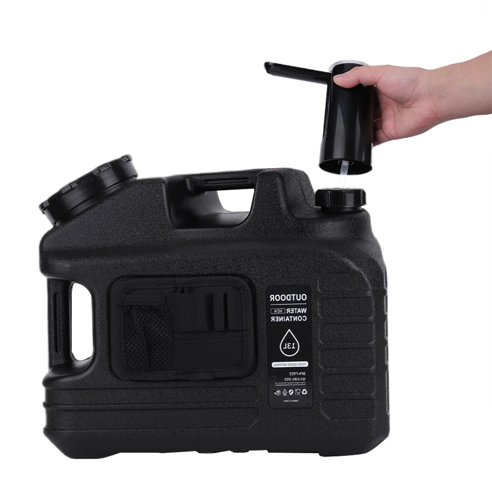 

13л контейнер для воды для кемпинга с патрубкой, аварийный резервуар для воды, водяной насос, кран, аварийное ведро для воды для кемпинга, путешествий на открытом воздухе