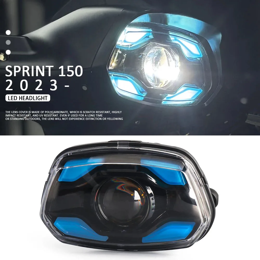 

LED Headlight Motorcycle Sprint 150 Durable Front Head Light Accessories Blue For Vespa Sprint150 SPRINT 2023 2024 2025