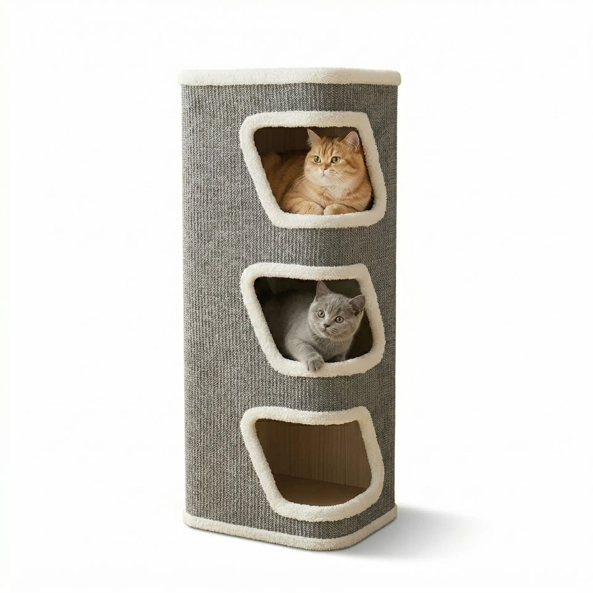 Árbol rascador multi-nivel para gatos cerrada: poste y cueva cálida - imagen 5