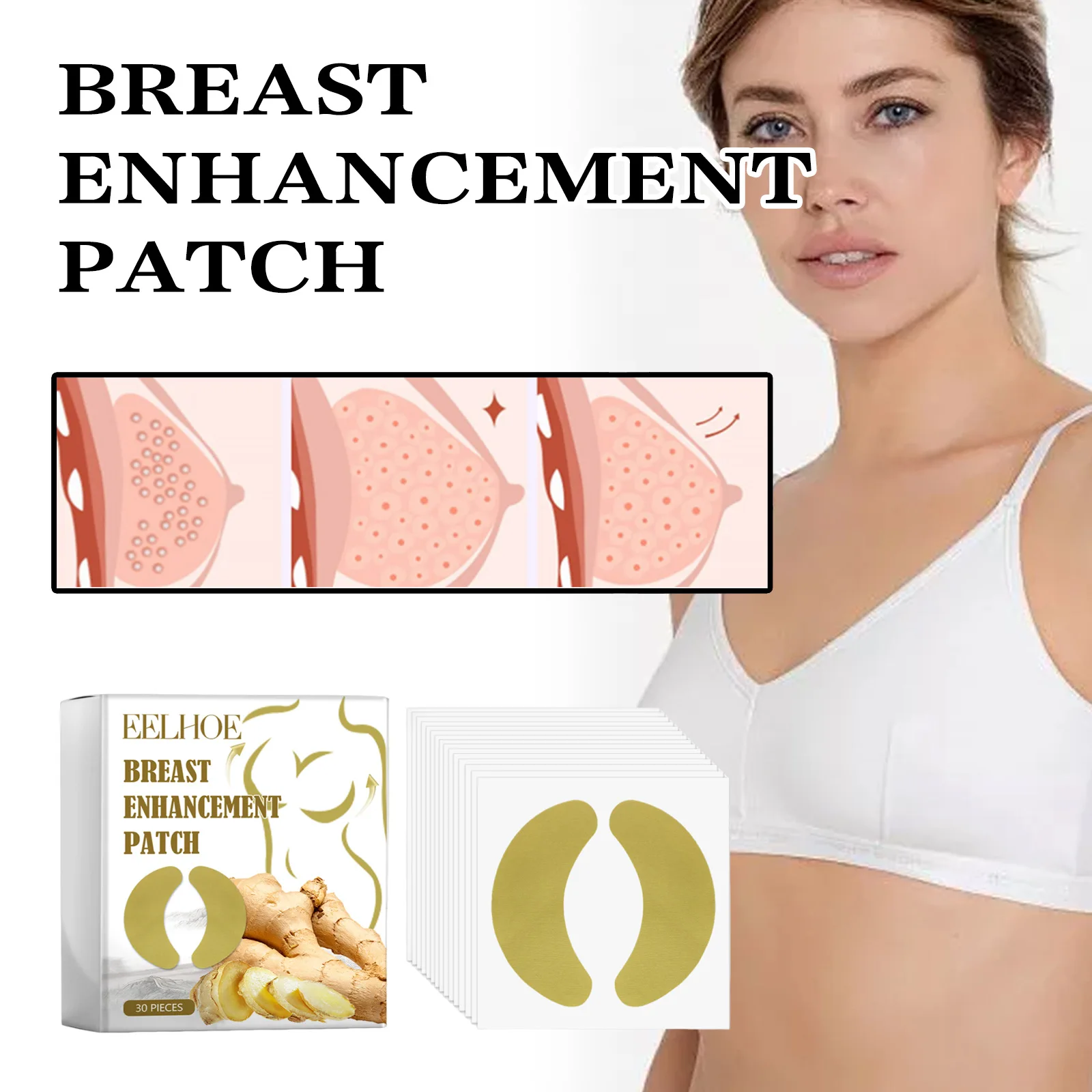 Breast Firming Patch Bust Plumping Augmentation Chest Elasticity Enhancer Improve Boobs Flat Sagging Breast Enlargement Patch