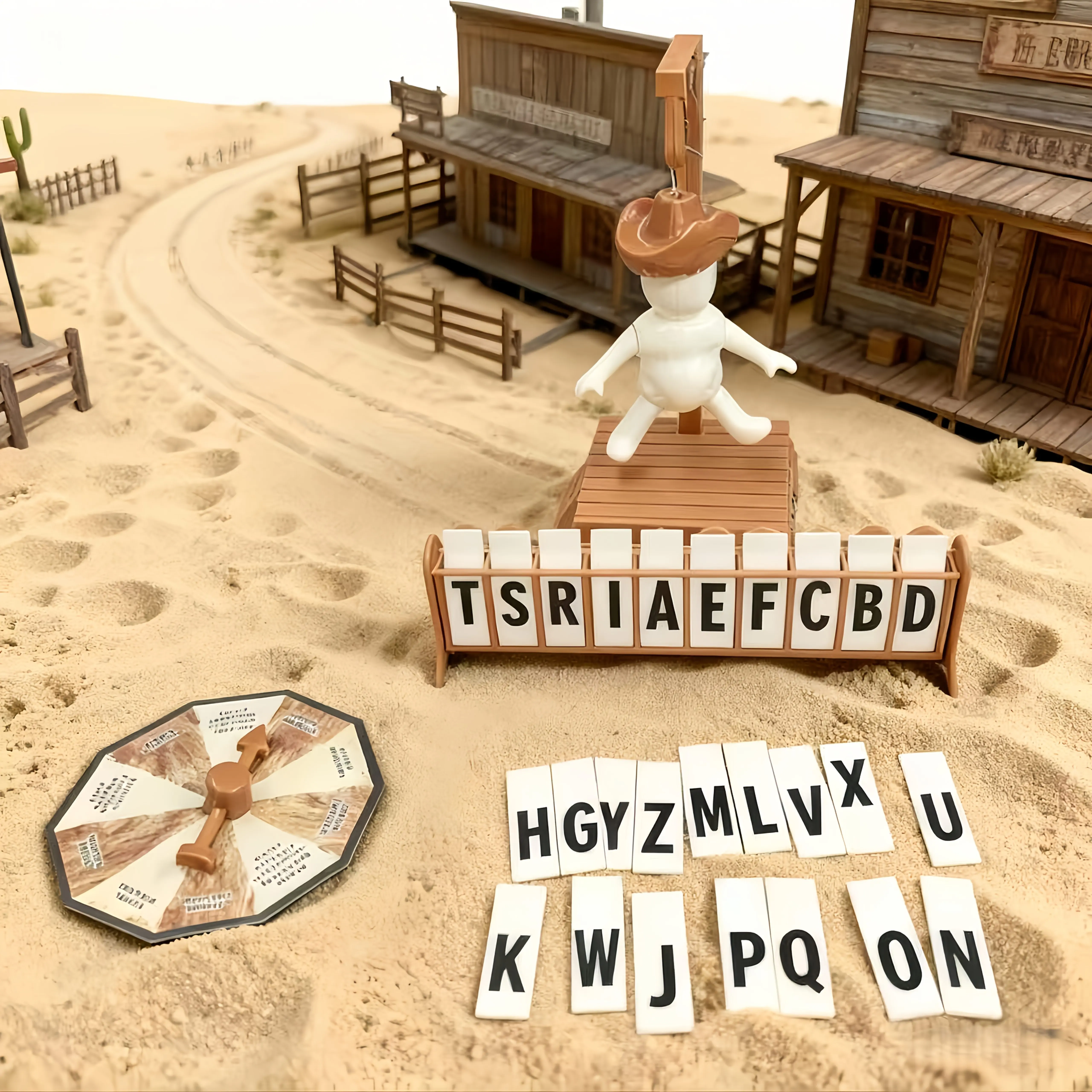 Cowboy Magnetic Hangman Board Games Mystery Guessing Word Before Hank Falls Hanging with Doll Travel Table Game