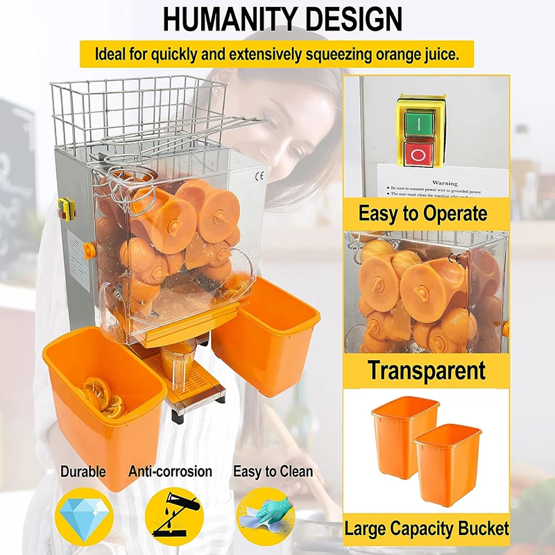 110V Commercial Orange Juicer Extractor Electric Citrus Juice Press Squeezer Lemonade Juice Making Machine