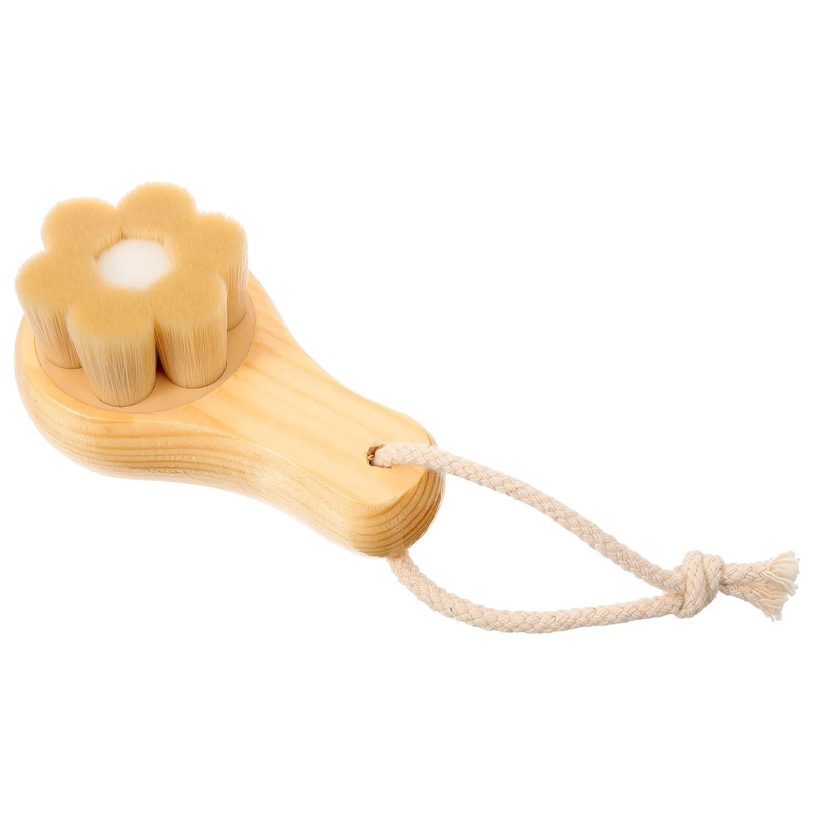 Brosse de nettoyage du visage, manche en bois, épurateur manuel du visage, exfoliant, nettoyant en profondeur des pores, brosse pour le visage pour femmes, élimination des points noirs