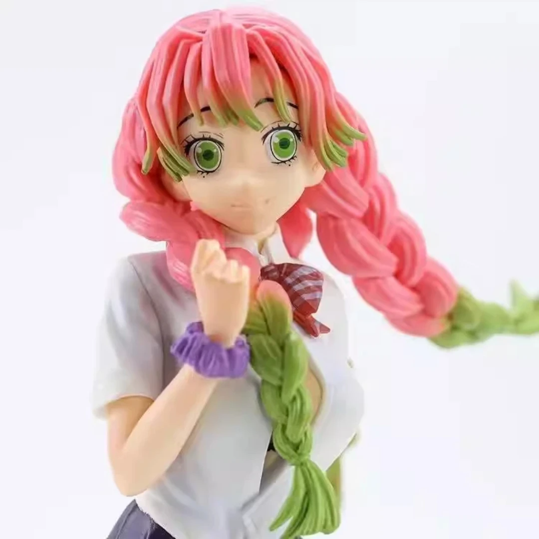 Figura Coleccionable de Mitsuri Kanroji con Uniforme Escolar de Demon Slayer: Kimetsu no Yaiba, Modelo de Juguete en Caja, Adorno Decorativo