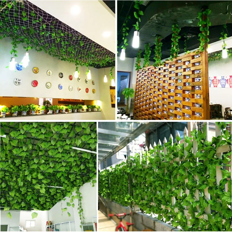 Leaf Vine Artificial Hanging Plants Liana Silk Fake Ivy Leaves For Wall Green Garland Decoration Home Decor Party Vines