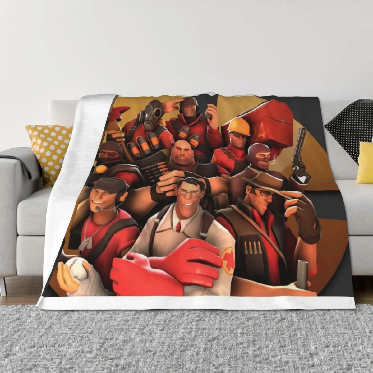 

Team Fortress 2 Poster Art Throw Blanket Travel christmas decoration Luxury Designer bed plaid Blankets