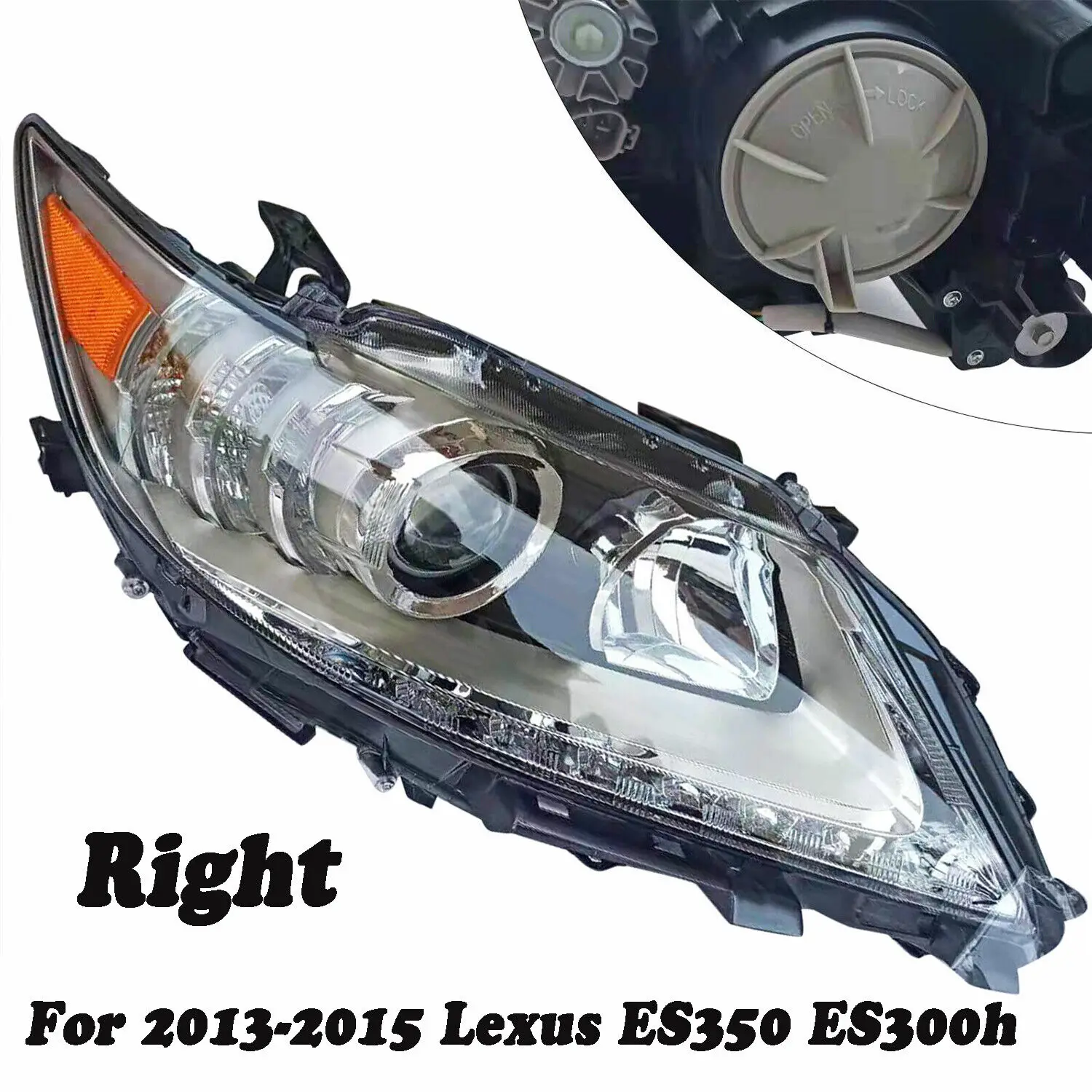 

RH Xenon HID LED Headlight Headlamp Right Passenger Side For Lexus ES350 ES300h 2013-2015