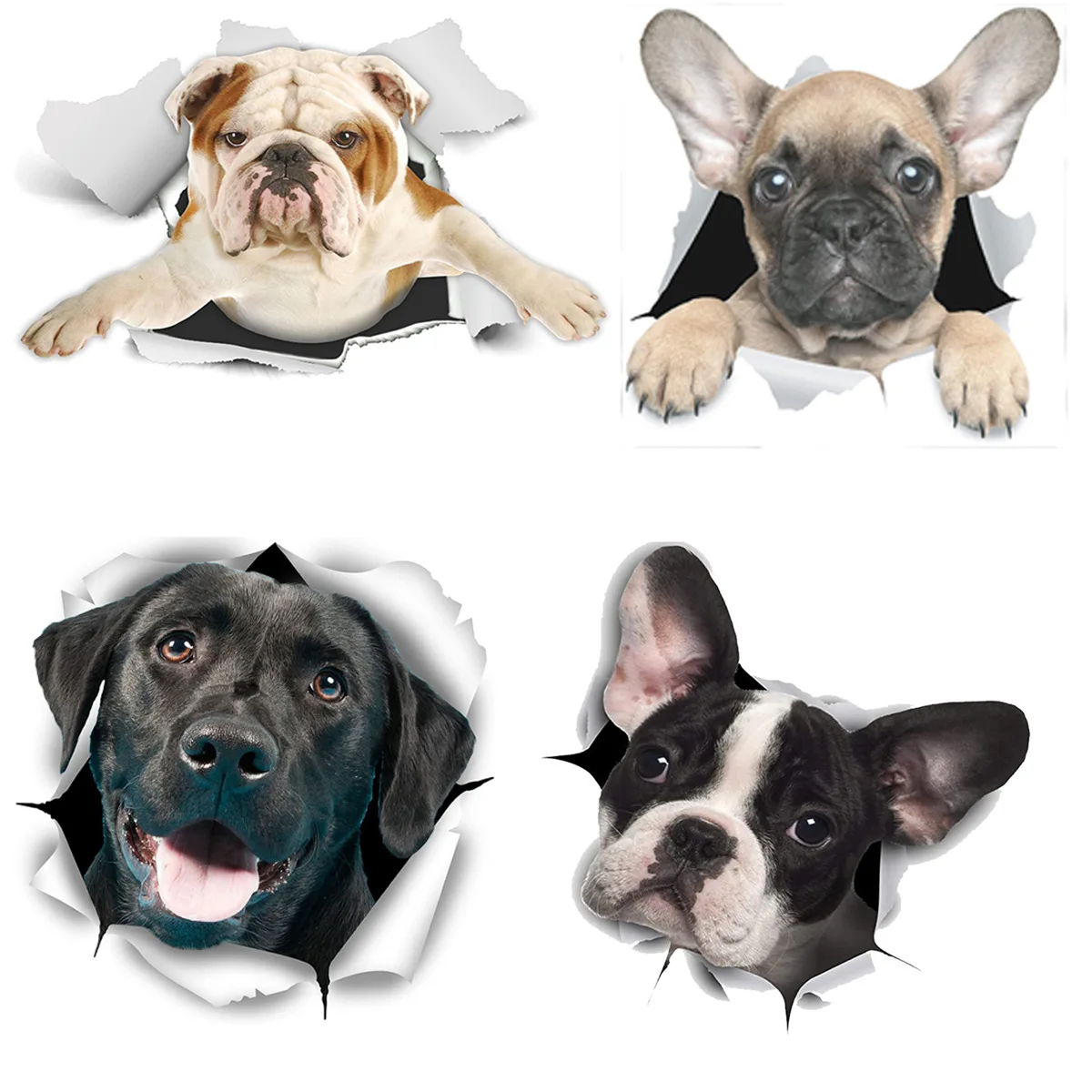 3D наклейка на стену с подглядывающей собакой-самоклеящаяся наклейка с милыми животными для декора гостиной, спальни, туалета