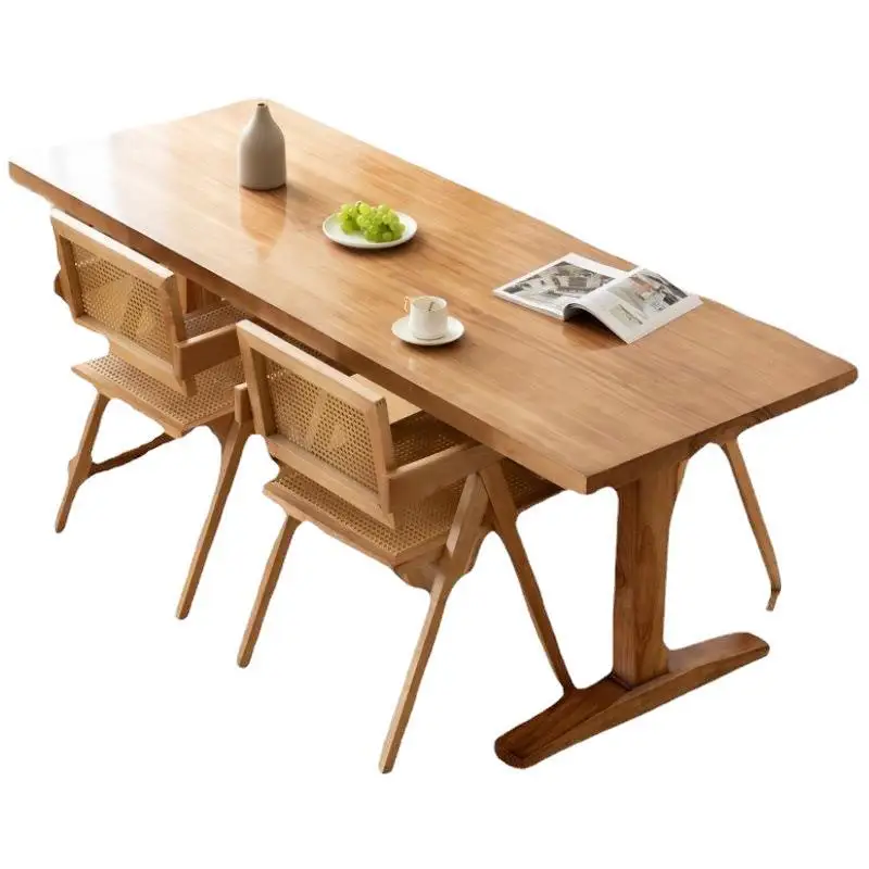

Japanese style, all solid wood, simple, home, bed and breakfast, restaurant, dining table and chairs