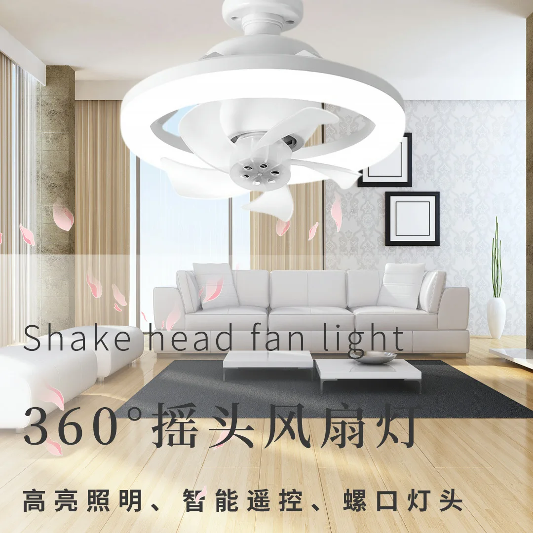 Newest 360° Moving Head Ceiling Fans light E27 Led Remote Control RGB Three-level Wind Speed Living Room Dining Room Bedroom Hot