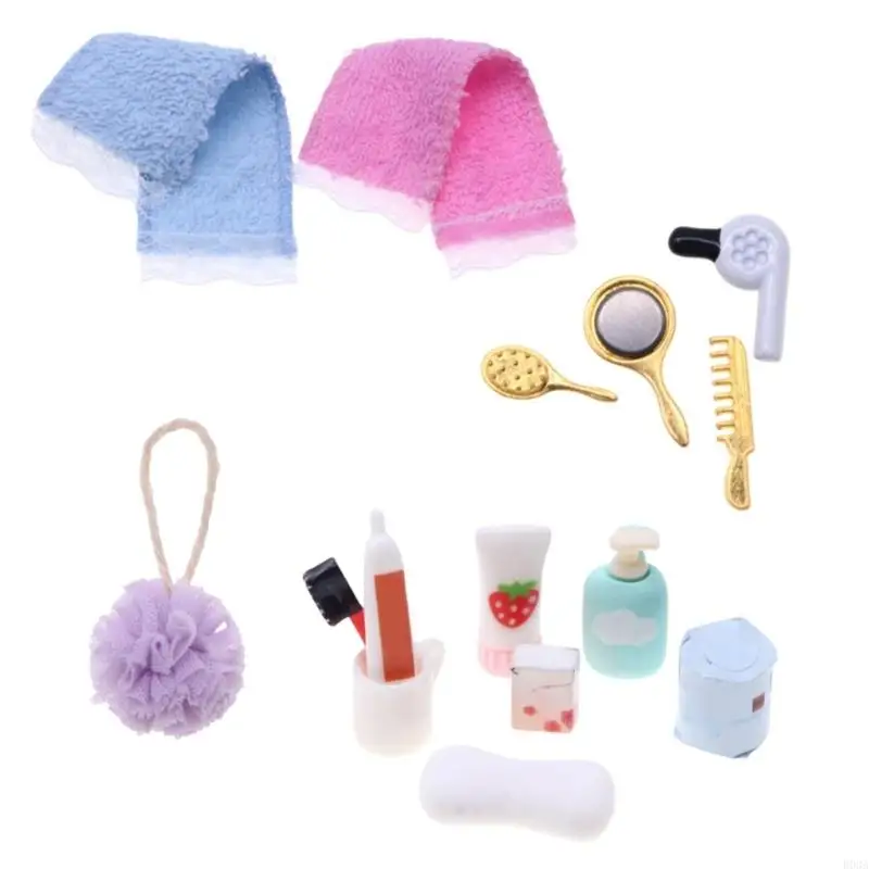 

Miniature Bathroom Accessories Model Kits Dollhouses Bath Decorations Toy Kids