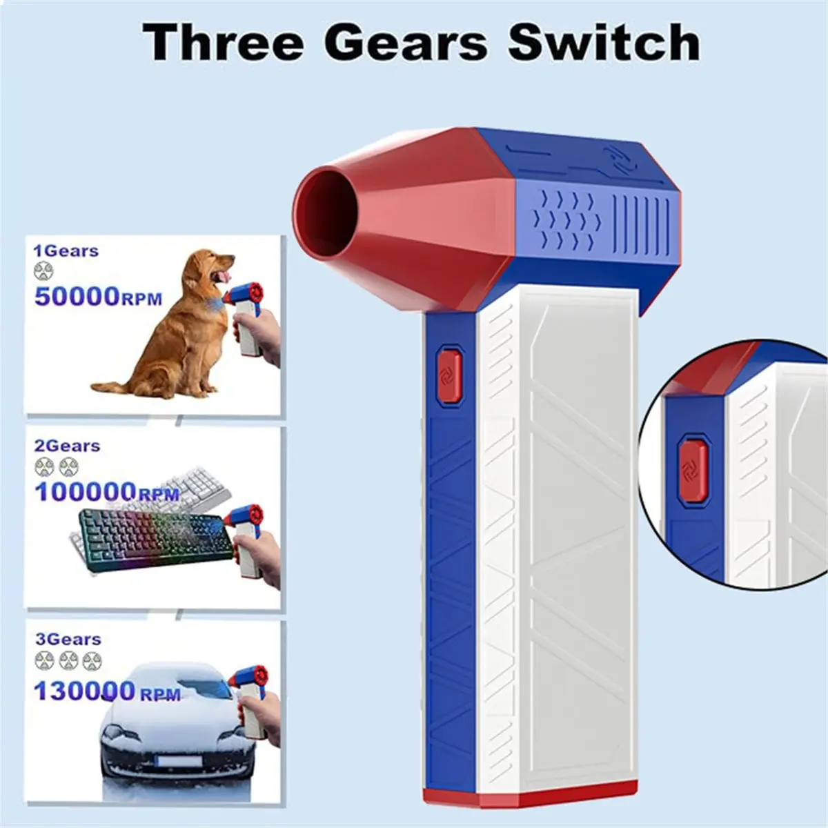 ^DT981~~X3 Violent Blower Mini Fan Handheld Brushless Motor 130,000 RPM Wind Speed 52m/S Industrial Duct Fan
