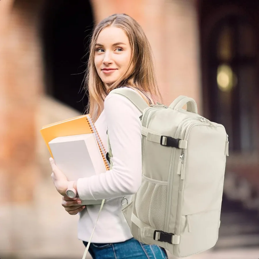 Großer Reiserucksack für Damen, 35 l, Handgepäck-Laptop-Rucksack, College-Laptop-Rucksack, Airline Appd Busin Arbeitstasche, passend für 17-Zoll-Com