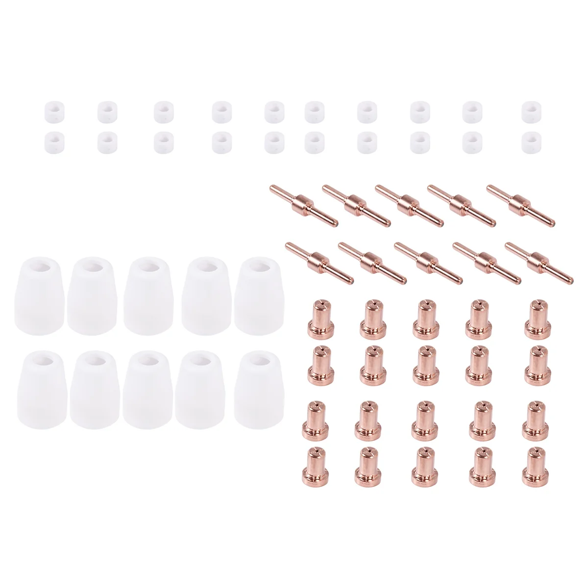 F-3C 60 Pcs/Set Ceramic + Air Plasma Cutting Cutter Consumables Extended TIP Nozzles Electrode for PT31 LG40 Torch CUT-50D