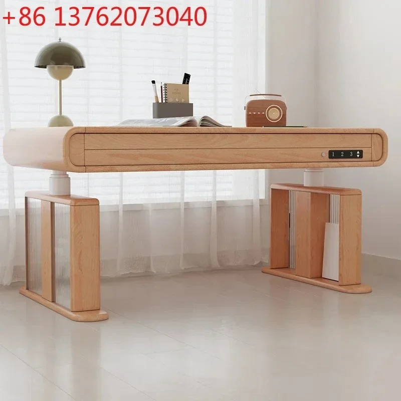 Nordic lifting study table electric bay window smart computer table adjustable mobile workbench