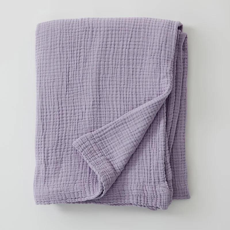 Cotton Blanket 4 Layers Gauze Solid Color Throw Blanket Summer Air Conditioning Towelling Coverlet Quilt Decorate Bed Blankets