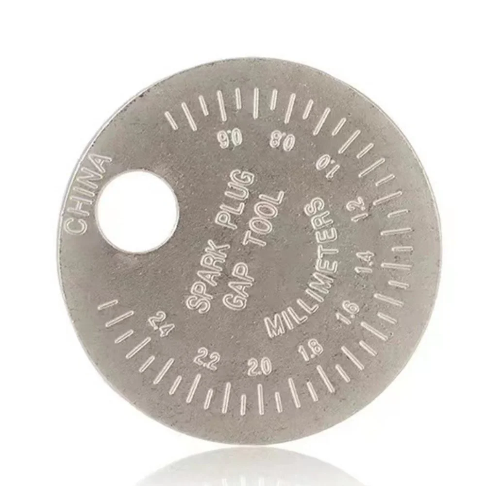 2pcs Coin Type Spark Gap Gauge Tools Zinc Alloy with 0 02 0 10 Inch 0 6 2 4mm Range for Accurate Spark Gap Measurement