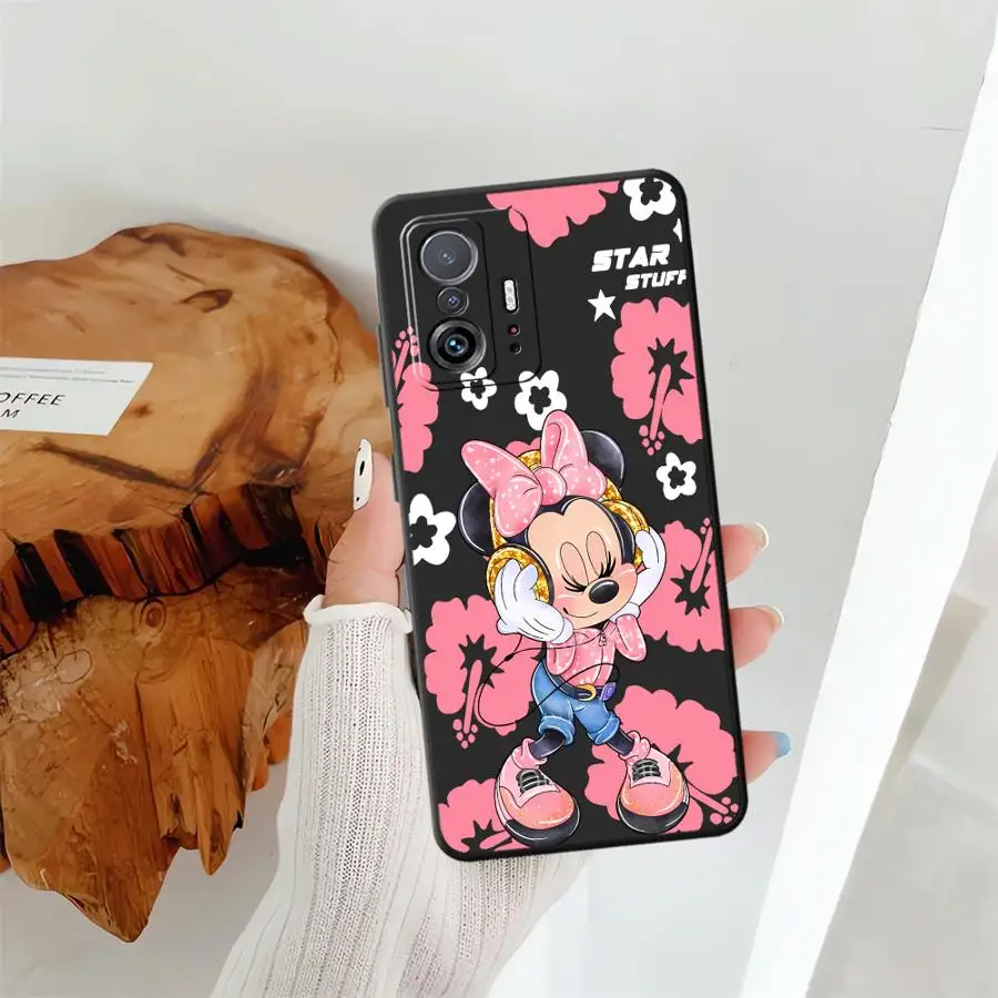 حافظة ميكي ميني ديزني لهاتف شاومي Mi 11 12 13 Lite 13 14 15 Pro 10T 11T 12T Pro 12X غطاء هاتف ناعم أسود #6