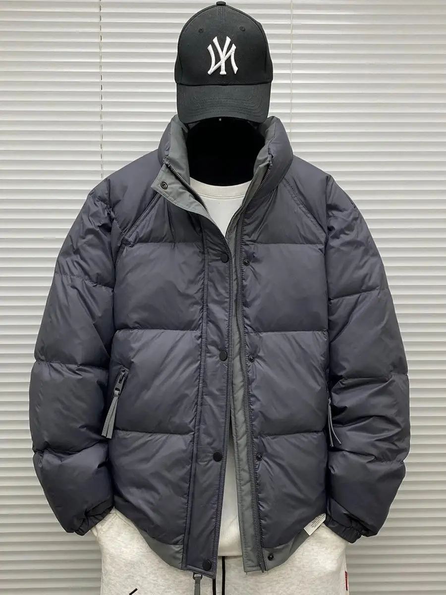 

Trendy Brand Men's Winter Jaet Thiened Warm Cotton Padded Coat ort Lightweight Stand Collar Casual Japanese Sle Outer...