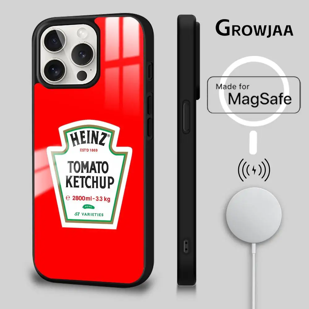 

Tomato K-Ketchup phone case for iPhone 17 16 15 14 13 12 11 Pro Max Plus Mini Magsafe Magnetic Wireless Mirror Funda