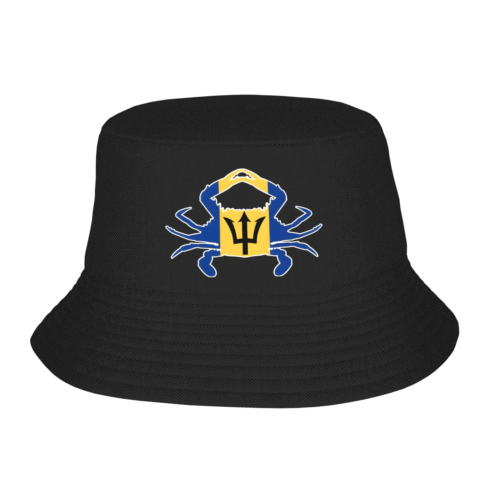 Barbados Flag Barbadian Country Map Bucket Hat Summer crab Retro Fisherman Hats For Unisex Sunscreen Hats