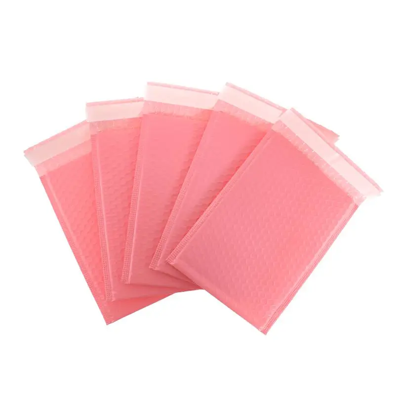 50 Stuks Bubble Mailers Gewatteerde Mailing Enveloppen Mailer Poly Voor Xmas Cadeau Verpakking Zelfzegel Zak Roze Verzending Envelop Zakken