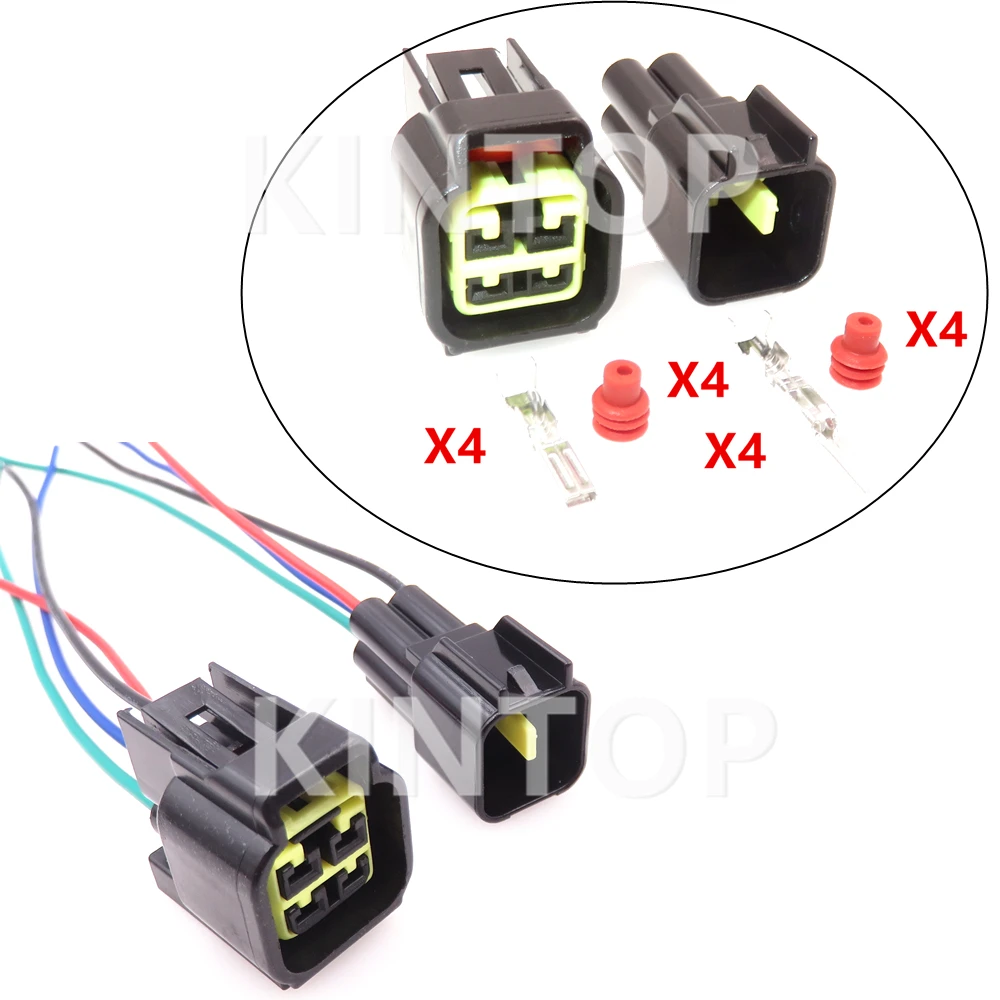 1 Set 4 Pins FW-C-4M-W FW-C-4F-W Automobile Throttle Rotary Switch Wire Harness Socket Starter Car Modification Connector Parts