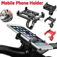 Bicycle Aluminum Alloy Mobile Phone Holder Universal Bike Motorcycle Handlebar Clip Stand Mount Bracket For 3.5-6.2 inch