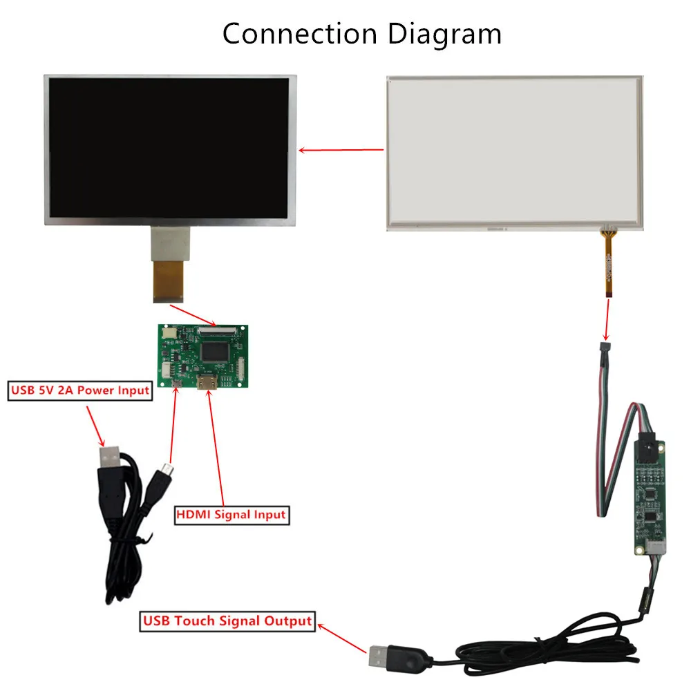 Imagem -06 - Tela Lcd Digitador Touchscreen Driver Placa de Controle Compatível com Hdmi Raspberry Kit Monitor pi Faça Você Mesmo 4:3 Ips