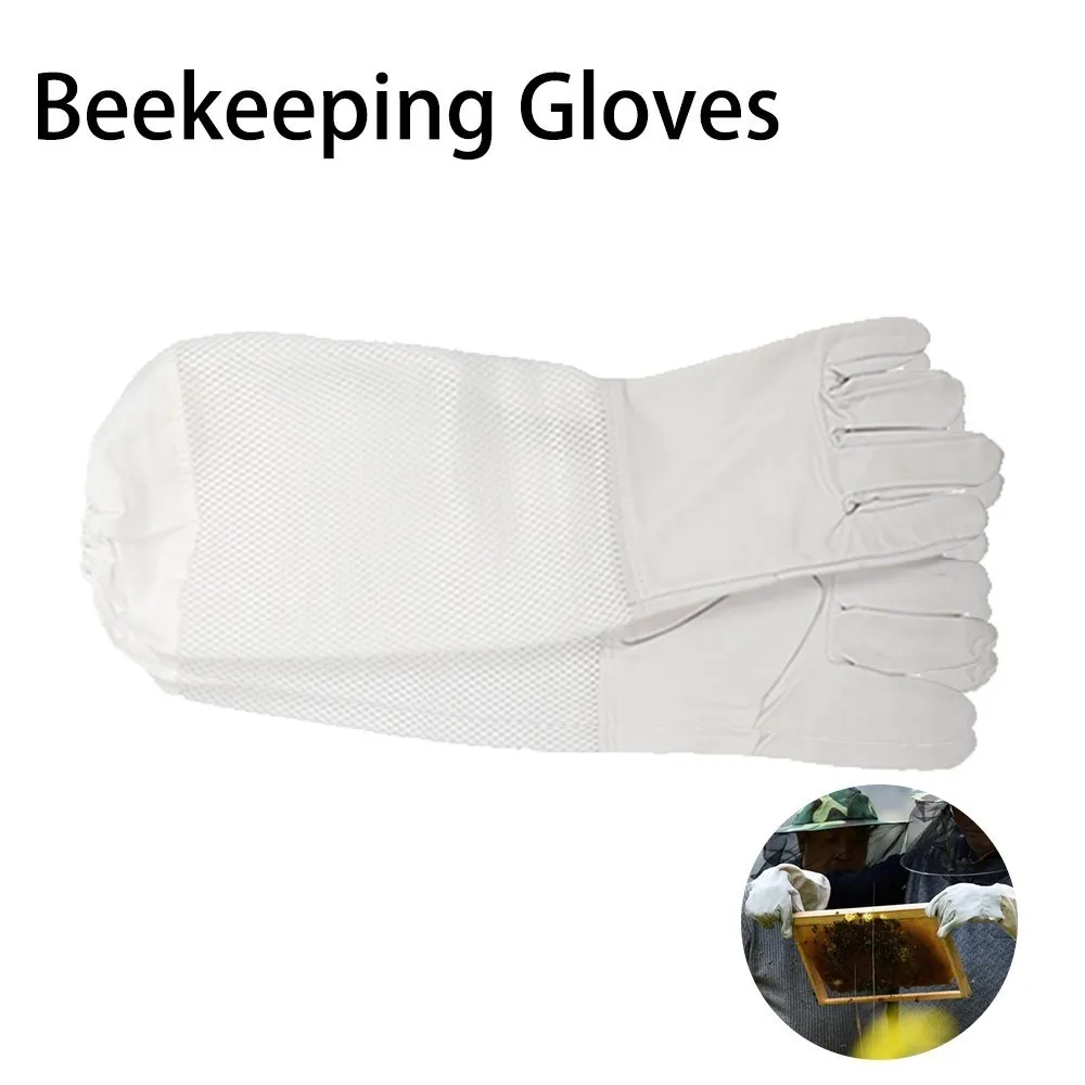 Beekeeper Anti-bee Gloves Beekeeping Protective Sleeves Ventilated Sheepskin And Canvas For Apiculture Tools Beekeeping Gloves