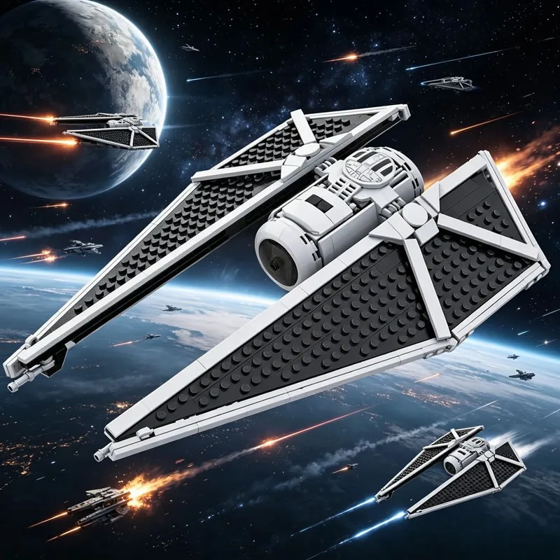 

Striker Starship Building Blocks Space Fighter Spaceship Model Sci-Fi MOC Bricks Educational Toy Gift for Kids Adults