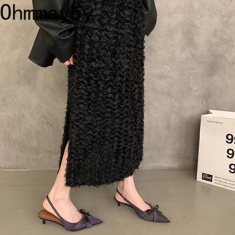 Summer High Heel Butterfly-knot Women Sandals Fashion Pointed Toe Singbacks Shoes Ladies Elegant Dancing Party Pumps