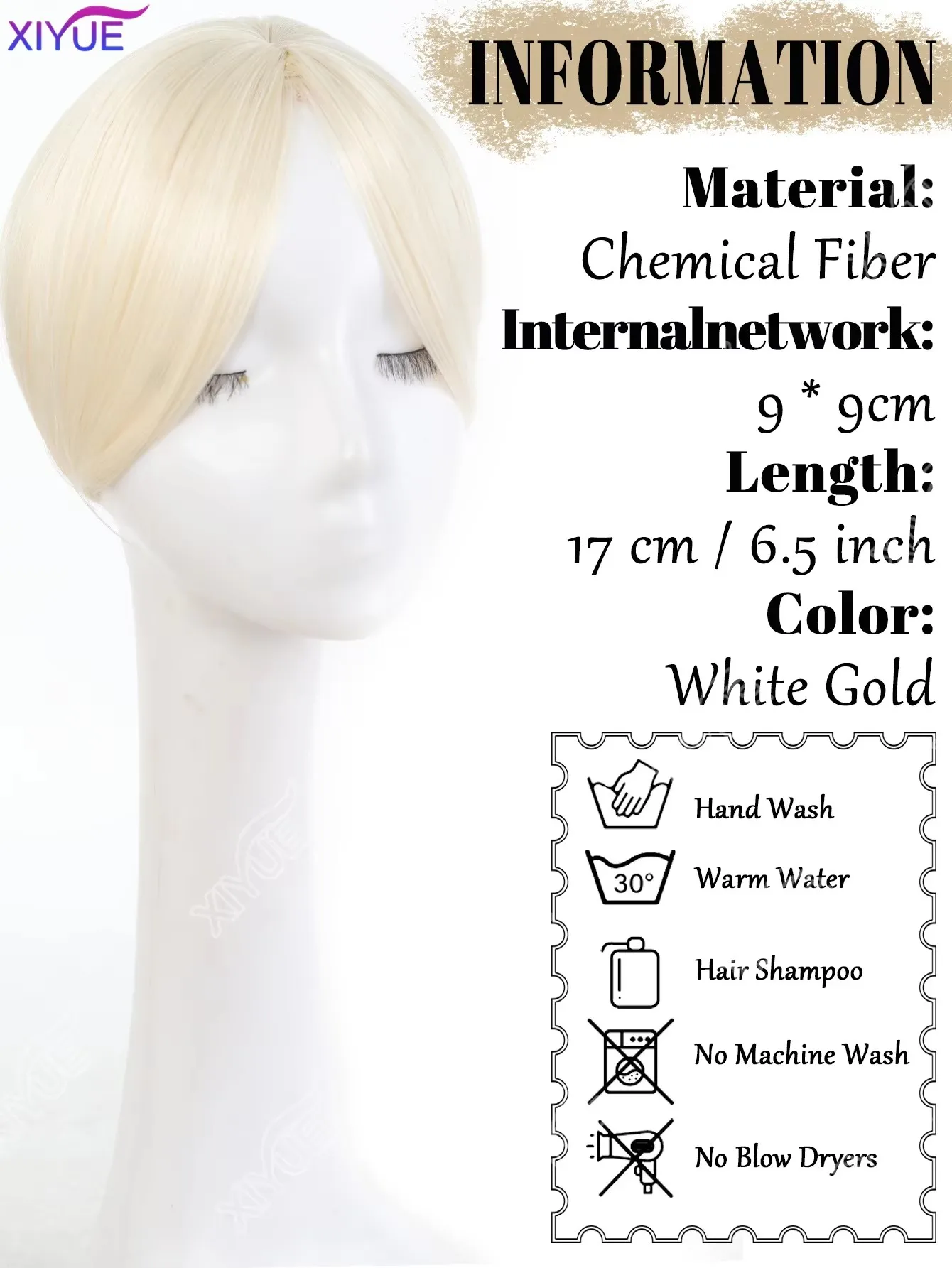 Synthetic Topper Hair Piece Invisible Seamless Straight Wig Overhead Natural Invisible Replacement Cover White Hair XIYUE