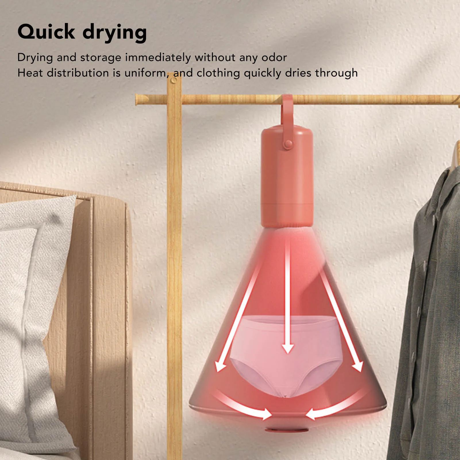 

Portable Clothes Dryer Small Dryer Machine with Shoe Drying Pipe for Travel Home Laundry Orange
